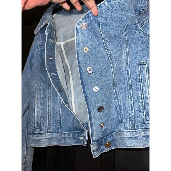 RTA Women's Blue Rebecca One-shoulder Denim Trucker Jacket - Picture 7 of 11